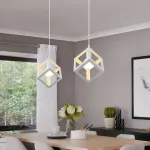 Osairous pakabinamas lubinis &scaron;viestuvas vintažinis industrinis geometrinis pakabinamas &scaron;viestuvas valgomojo stalui E27 lempa pakabinamas svetainės įleidžiamas &scaron;viestuvas baltas valgomojo kambario &scaron;viestuvas pakabinamas virtuvei
