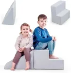 Mamoi&reg; mink&scaron;ti statybiniai blokeliai kūdikiams, putplasčio statybiniai blokeliai, žaidimų blokeliai, putplasčio žaidimų rinkinys, putplasčio žaidimų blokeliai, vaikų žaidimų aik&scaron;telė, pagaminta Es (&scaron;viesiai pilka)
