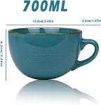 Teaque didelis kavos puodelis sriubos puodeliai su rankena 700 ml kavos puodelis xxl su rankena cappuccino puodeliai dribsnių dubenys salotų dubuo ramen kavos arbatos keramikinis puodelis didelis gimtadienio kalėdinė dovana