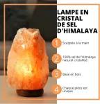 Usb roko druskos usb lempa &ndash; 100 % autenti&scaron;ka natūrali himalajų druska i&scaron; pakistano druskos kalnagūbrio &ndash; rankomis raižyta &ndash; medinis pagrindas &ndash; usb maitinimo kabelis &ndash; apie 500g &ndash; Zen'light