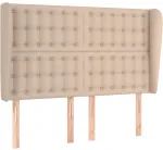 Lova Galvūgalis su auselėmis, kapučino, 147x23x118/128cm,netikra oda
