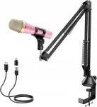 Tonor Dinaminis Usb Type-c Rgb Mikrofonas Rožinis Žaidimams Podcast'ams Karaoke