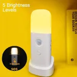 Naktinė lemputė su judesio davikliu, 2 vnt., įkraunama, ne&scaron;iojama, su usb laidu, belaidis sieninis &scaron;viestuvas su automatiniu įjungimu/i&scaron;jungimu, spintai, drabužių spintai, virtuvei, laiptams, miegamajam