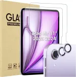 Procase 2 vnt. ekrano apsaugų, skirtų Ipad Air 11 colių 2025 M3/2024 M2 + 2 vnt. kameros objektyvo apsaugų, tinkančių Ipad spalvoms, 9h grūdintas apsauginis stiklas, skirtas Ipad Air 11 colių 2025 M3 / 2024 M2