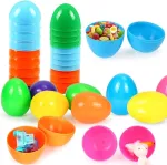 Wishstar 18 vnt. plastikinių velykinių kiau&scaron;inių rinkinys, 8 cm velykiniai kiau&scaron;iniai pripildymui, velykiniai siurprizų kiau&scaron;iniai, vaiki&scaron;ki siurprizų kiau&scaron;iniai velykiniams saldainiams ir dovanoms