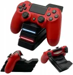 Ps4 valdiklių įkroviklis dokas juodas led micro usb