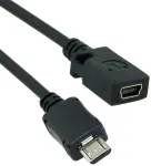 Cy micro usb į mini usb 2.0 adapterio kabelis 0.3 pėdos micro usb 5 kontaktų ki&scaron;tukas į mini usb 5 kontaktų lizdą duomenų kabelis kompiuteriui