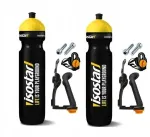 2 x Isostar gertuvės rinkinys 1000 ml su reguliuojamu dviračio laikikliu ir varžtais, 2 x 1l