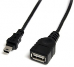 USB kabelis StarTech USB-A - miniUSB 0, 9 m juodasis (USBMUSBFM1)