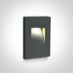 3,6W LED įleidžiamas sieninis lauko &scaron;viestuvas, antracito sp., 3000K, 68062/AN/W