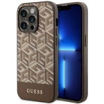 GUESS GUHMP14LHGCFSEW IPHONE 14 PRO 6.1 "RUDAS / RUDAS KIETAS DĖKLAS GCUBE STRIPES MAGSAFE