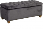 Home4You Žemas apmu&scaron;tas pufas HOLMES VELVET su daiktadėže 112x46xH47 cm, dangos medžiaga: aksomo audinys, spalva: tamsiai pilka
