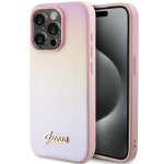 Apple iPhone 14 Pro Guess dėklas Saffiano Iridescent Script (GUHCP14LPSAIRSP) rožinės spalvos