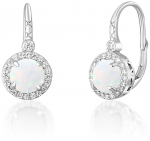 JVD Charming sidabrinis auskarai su baltais opalais SVLE0412SH2O100