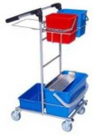 Multi Valymo vežimėlis &bdquo;Ergo Mini Drip&ldquo; la&scaron;ėjimo sistema su 2 vnt. 6 l kibirų su aliuminio la&scaron;ėjimo grotelėmis, 1 vnt.