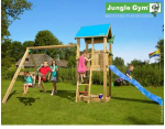 Nsh Nordic &bdquo;Junlge Gym Castle&ldquo; žaidimų bok&scaron;tas, komplektuojamas su sūpynių moduliu ir čiuožykla (804-280NSX)