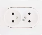 Legrand Lizdas dvigubas kompakti&scaron;kas 16 A 250 V su baltomis langinėmis (764541)