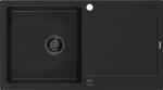 Granitinė virtuvinė plautuvė Mexen Leo su sifonu, Juodas, 900 x 500 mm