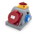 N110 Fiksuotas maitinimo lizdas kombinuotas 16A/5P + GS 230V, ELS Elektrotechnika, N110