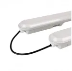 40W LED &scaron;viestuvas T8, 120cm, pilku korpusu, 6000K, IP65, su avariniu moduliu