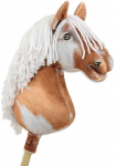 Super Hobby Horse Medinis žirgas su kotu &ndash; rudas tobiano su balta karčiais