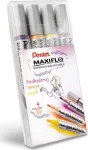 MAXIFLO sauso trynimo žymekliai (4 vnt.) violetinė/ruda/geltona/oranžinė MWL5S-4W-EFGV PENTEL rinkinys