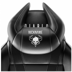 Diablo Chairs Diablo Diablo X-Horn galvos atramos pagalvė su asmeniniu siuvinėjimu, juoda