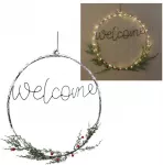 Pakabinamas &scaron;viestuvas LED Wianek 'WELCOME' 40 cm &Scaron;iltai balta
