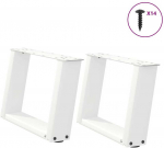 Kavos staliuko kojelės, 2 vnt., baltos, 50x(30-31) cm, plienas, U formos