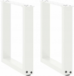 Kavos staliuko kojelės, 2 vnt., baltos, 38x(42-43) cm, plienas, U formos