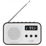 Adler | Digital radio PLL AM/FM | AD 1907 | Alarm function | Baltas/Juodas
