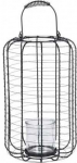Home Styling Collection Metalinis žibintas su stikline žvakide, &Oslash; 23,5 cm, juoda
