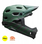 Užsegimo akiniai BELL SUPER DH MIPS SPHERICAL, matinės žalios rožinės spalvos. M (55&ndash;59 cm) (NAUJIENA 2025 m.)