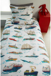 Beddinghouse Vaiki&scaron;kas patalynės komplektas Ships Mėlyna Pagalvės matmenys - 50x70 cm, Antklodės matmenys - 135x200 cm