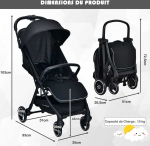 Promotions Vežimėlis, itin kompakti&scaron;kas skėtinis, 97x49x103 cm, juodas