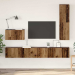 TV staliukas Sieninis televizoriaus stovas 4 pcs Senovinis medis