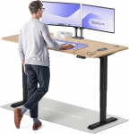 Elektrinis Reguliuojamo: Auk&scaron;čio stalas Desktronic HomePro Bambukas/Juodas, 180x80cm, Dvigubas motoras, USB ir USB-C įkrovimo lizdai