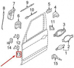 LAND ROVER RANGE ROVER L322 Priekinis De&scaron;inysis Apatinis Durų Vyriukas LR018177 NAUJAS ORIGINALUS