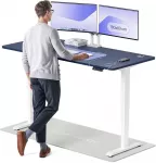 Elektrinis Reguliuojamo: Auk&scaron;čio stalas Desktronic HomePro Baltas/Mėlynas, 180x80cm, Dvigubas motoras, USB ir USB-C įkrovimo lizdai