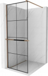 Walk-in du&scaron;o sienelė Mexen Kioto+ su lentynėle, Rose Gold/Juodas ra&scaron;tas, 80 x 200 cm