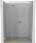 Gold Du&scaron;o durys Mexen Lunar-F, sulankstomos, kairė, 115 cm, transparent/auksinis