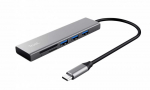 Trust &bdquo;Halyx Fast USB-C Hub&ldquo; kortelių skaitytuvas