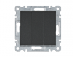 Hager Polo WL0073 Lumina 3 krypčių jungiklis 3 polių juodas WL0073