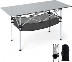 Lauko baldų komplektas Promotions Sulankstomas stovyklavimo stalas, 119x55x69 cm, juodas ir sidabrinis