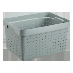 NHG Plastikinė dėžė Seoul L Plast Team 20.9x26.8x35.7cm pilkai žalia