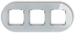 Karlik Elektrotechnik 15-12-IRSO-3 ICON Universalus trigubas apvalus rėmas - stiklo efektas (rėmas: pilkas dugnas: juodas) 15-12-IRSO-3
