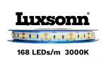 16W/m LED juosta LUXSONN, DC 24V, 168 LED/m, 3000K, IP67
