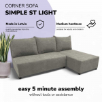 Meb & Podrez Kampinis i&scaron;skleidžiamas sofos-lova St Light, Podrez, &scaron;viesiai pilka