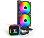 Montech HyperFlow Digital 240 juodas vandens au&scaron;inimo AIO rinkinys