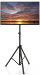 Promotions TV staliukas, reguliuojamo auk&scaron;čio, 93x93x144-208,5 cm, juodas, metalas